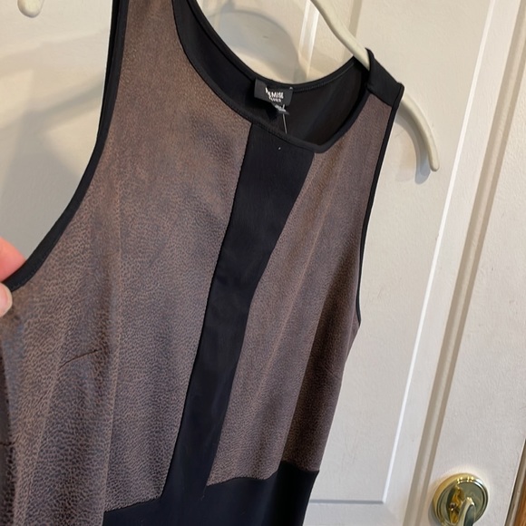 NWT Premise Dresses Faux Leather Upper Sleeveless Dress Size Large - Picture 3 of 7